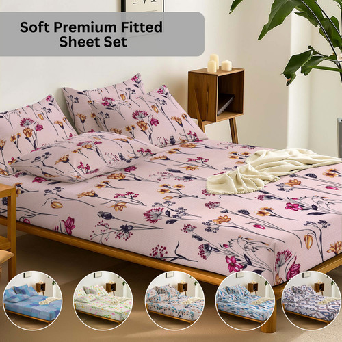 3pcs printed fitted sheet - printed,