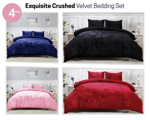 Pieces crushed velvet duvet - crushed,